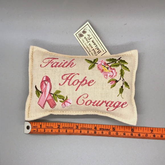 4x6” Breast Cancer “Faith Hope Courage” balsam filled pillow - Picture 4 of 5